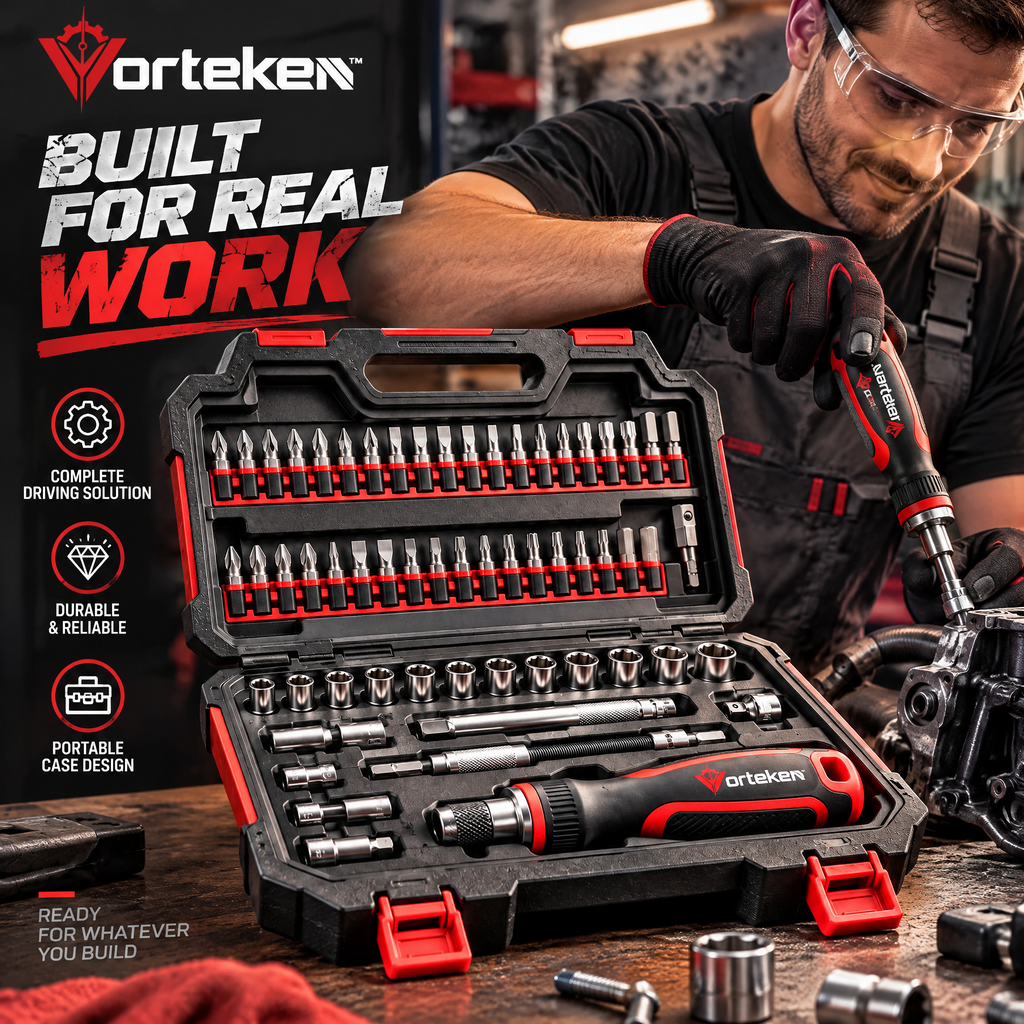 Vorteken™ Precision Magnetic Screwdriver Kit with Multi-Size Bits & Storage Case