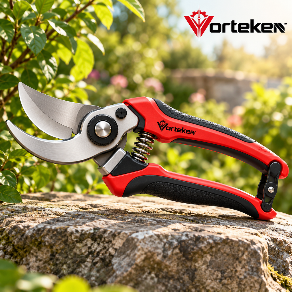 Vorteken™ Professional Garden Pruning Shears with High-Strength Steel Blade & Ergonomic Grip