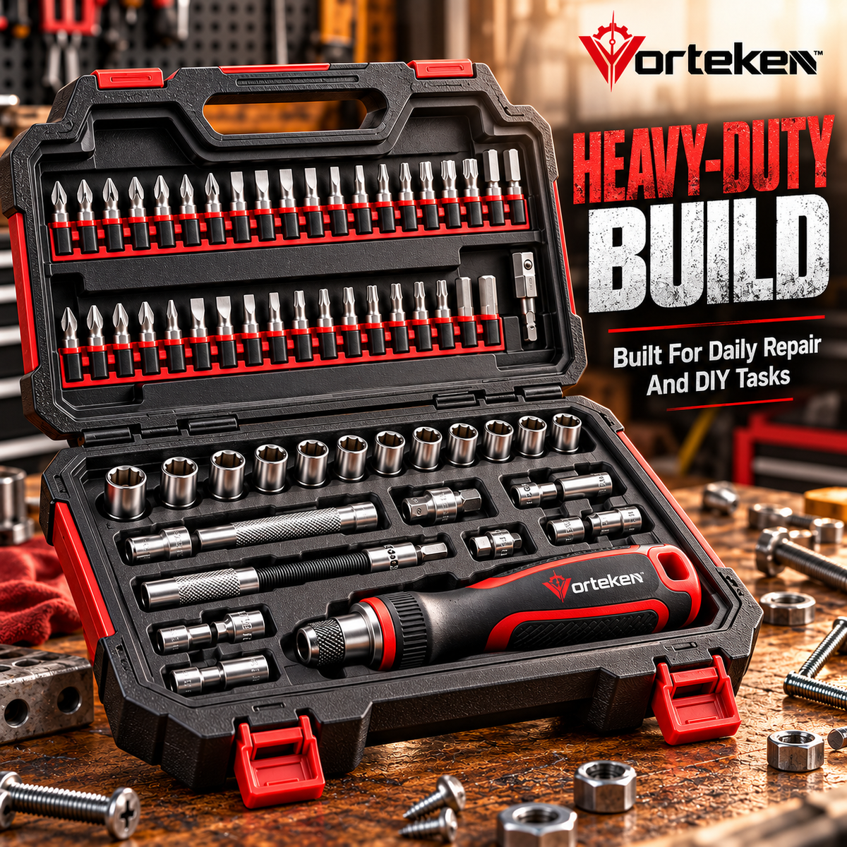 Vorteken™ Precision Magnetic Screwdriver Kit with Multi-Size Bits & Storage Case