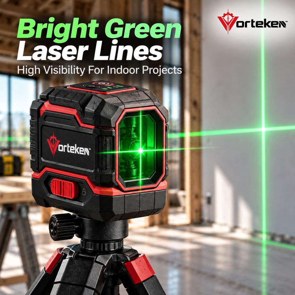 Vorteken™ Self-Leveling Green Laser Level with High-Visibility Cross-Line Alignment