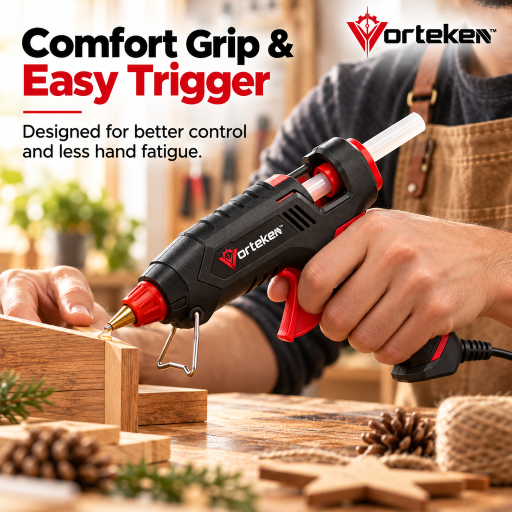 Vorteken™ Fast-Heating Mini Hot Glue Gun with Precision Nozzle & Anti-Drip Design
