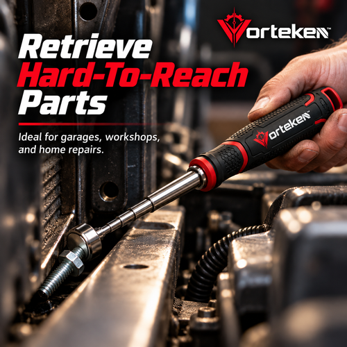 Vorteken™ 25-Inch LED Telescoping Magnetic Pickup Tool with Extended Reach & Retrieval Light