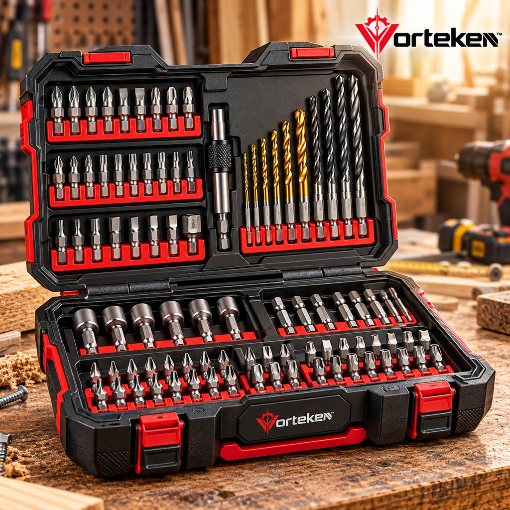 Vorteken™ Professional Impact Drill Bit Set with Multi-Size Alloy Steel Driver Bits
