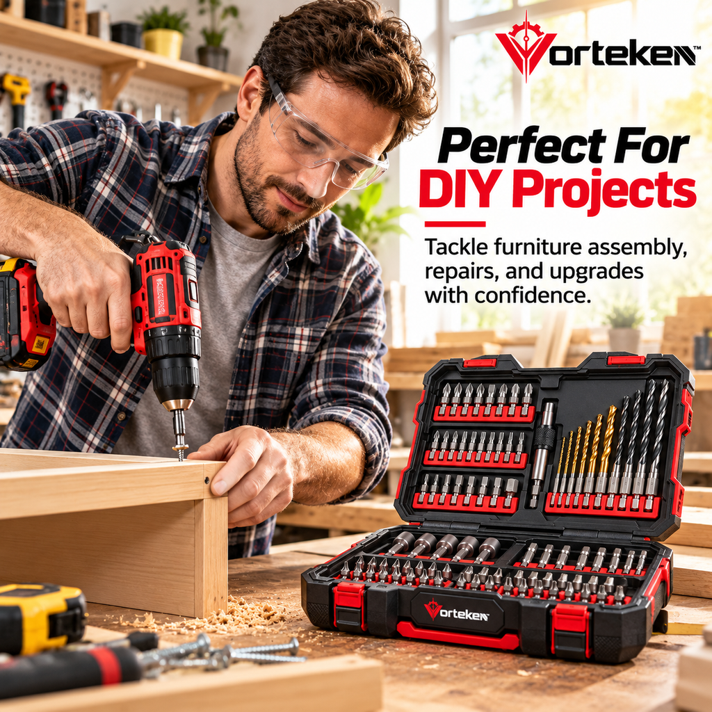 Vorteken™ Professional Impact Drill Bit Set with Multi-Size Alloy Steel Driver Bits