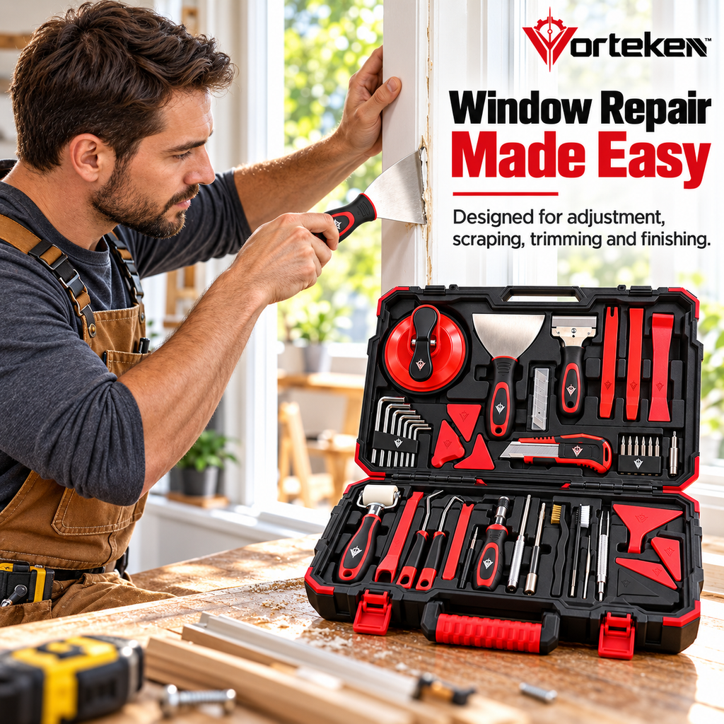 Vorteken™ Door & Window Repair Tool Kit with Complete Home Maintenance Accessories